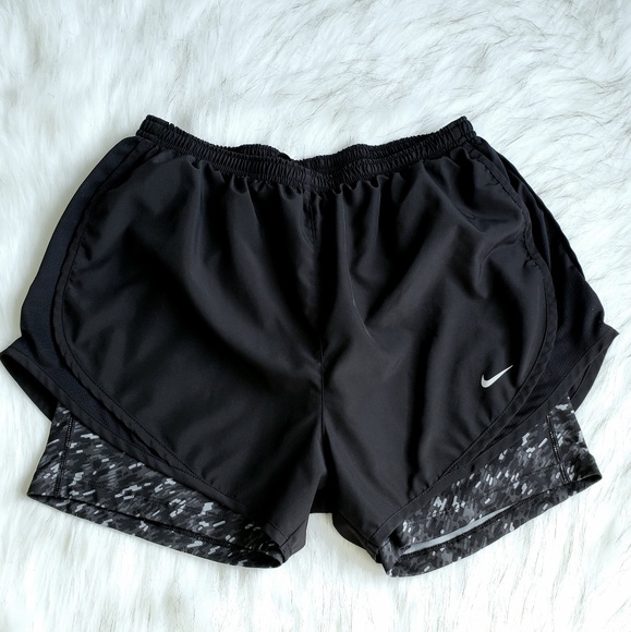 Nike Pants - Nike Black Dri-Fit Double Layer Running Shorts